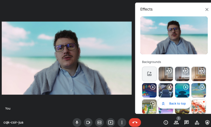 Google Meet - Remove Webcam Background
