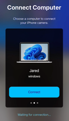 Send Request to Connect a Computer from iPad
