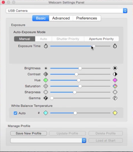 Webcam Settings App for Mac