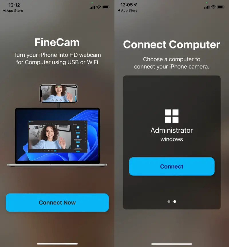 Choose One Computer to Connect Your iPhone Camera - FineCam
