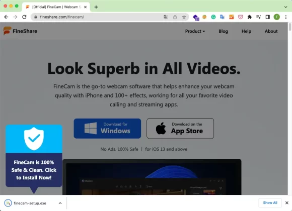 Click FineCam Installer to Install It