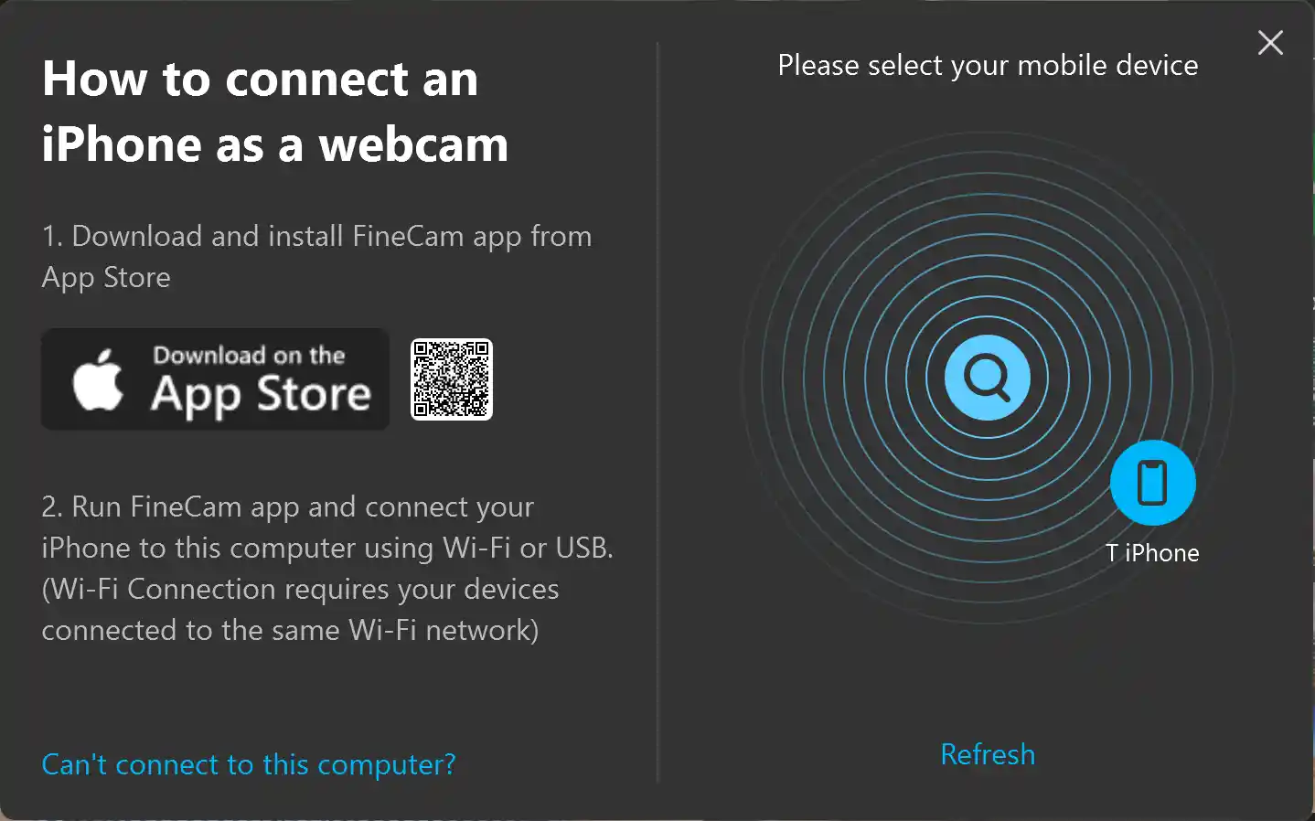 Use iPhone as Webcam for Computer FineCam Guide