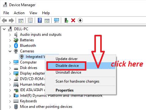 Fix Dell Camera Not Working - Disable Dell Built-in Camera