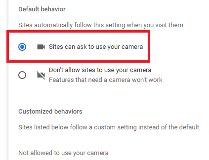 Allow Google Meet to Use Your Camera - Google Chrome