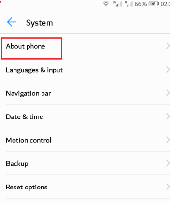 About Phone - Android Settings