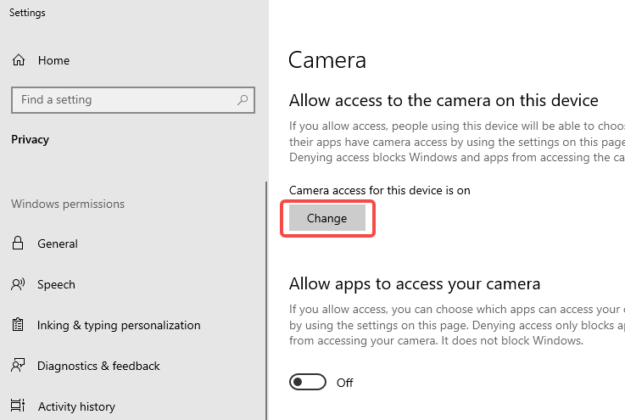 Fix Webcam Blocked - Give Applications Camera Access
