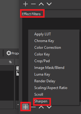 Use Sharpen Filters on OBS Stuido