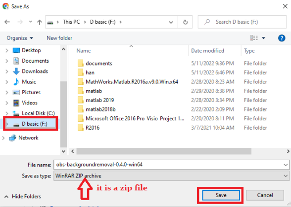 Save OBS Background Removal Plugin to Your Computer