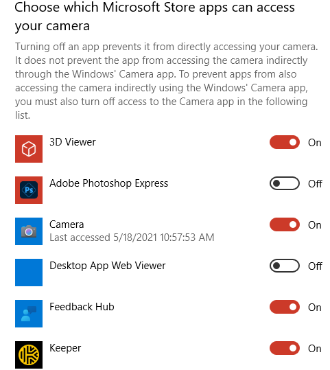 Check Your App has Camera Access