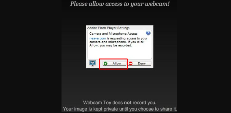 Allow Camera Access - WebcamToy Webcam Filters