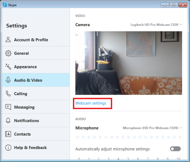 Change Video Conference Program Settings