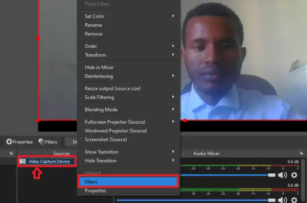 Right Click Video Capture Device and Choose Filters