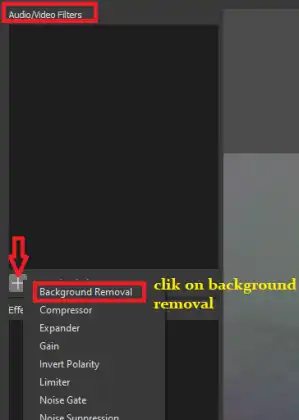 Add Background Removal Filter on OBS Studio
