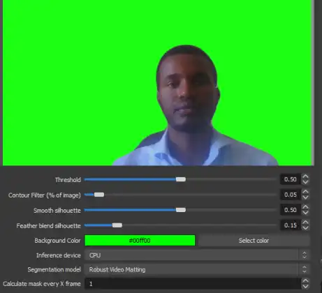 OBS Background Removal Settings