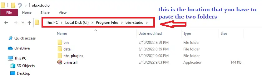 find the OBS Studio file