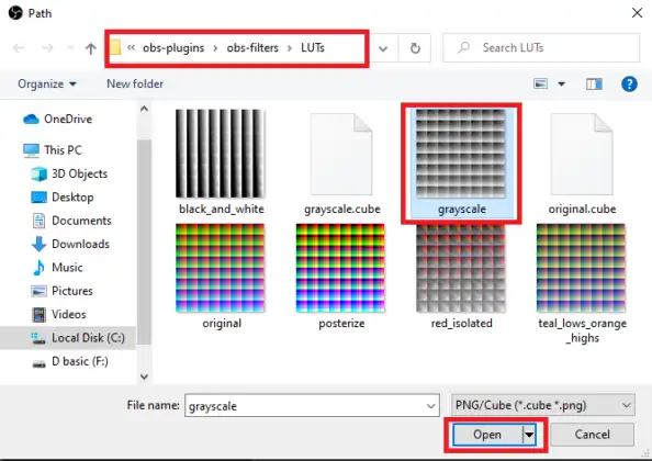 OBS Webcam Filters Path