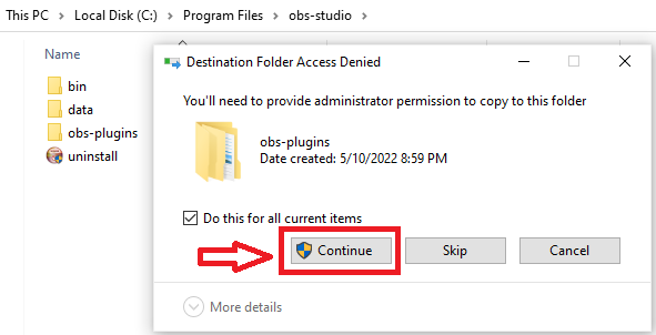 Extract OBS Background Removal Zip