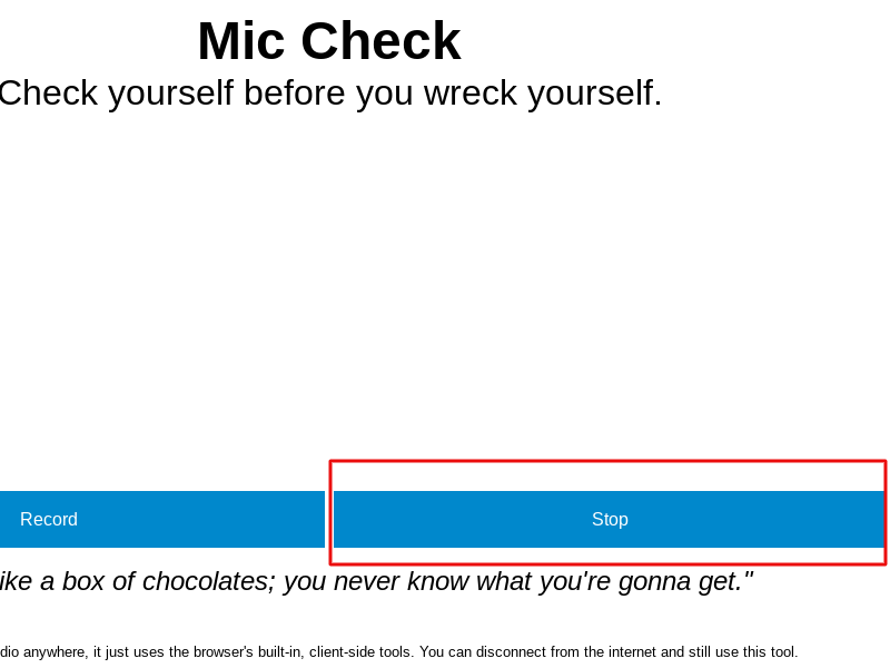 Test Microphone Using Mic Check - Step 3