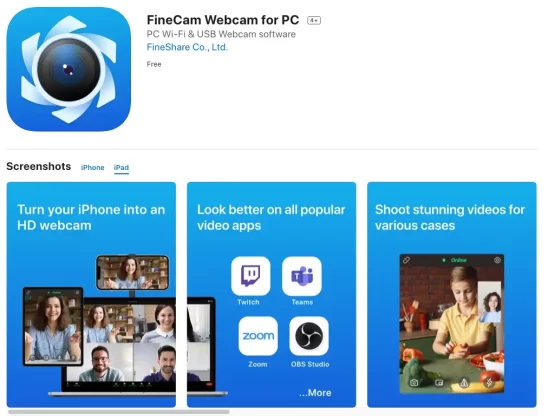 Download FineCam for iPad from App Store