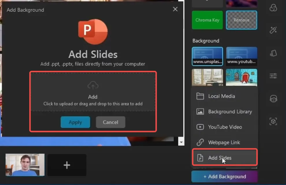 Add PowerPoint Slides as Background - FineCam