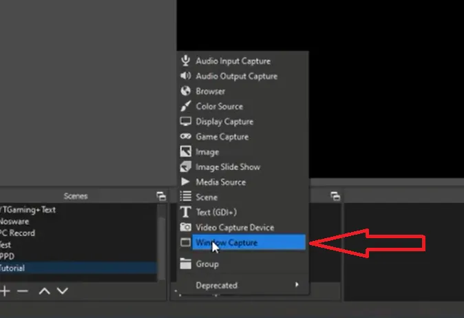 Add Windows Capture - OBS Studio