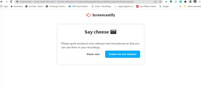 Allow ScreenCastify to Use Your Webcam and Voice