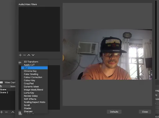 Blur Filter on OBS Studio for Mac
