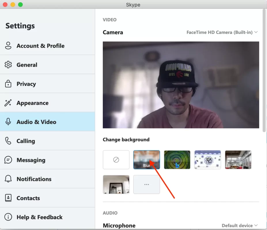 Blur Webcam Background on Mac - Skype