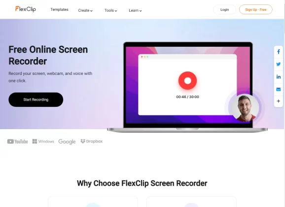Flexclip - Record Screen, Webcam & Voice