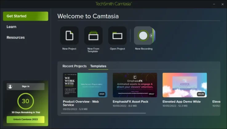 Get Started - Camtasia