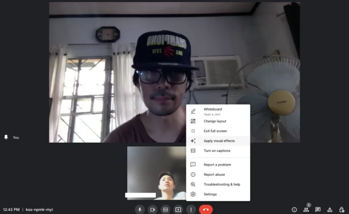 Google Meet Apply Visual Effects