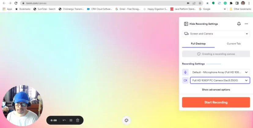 Record Screen and Webcam using Loom