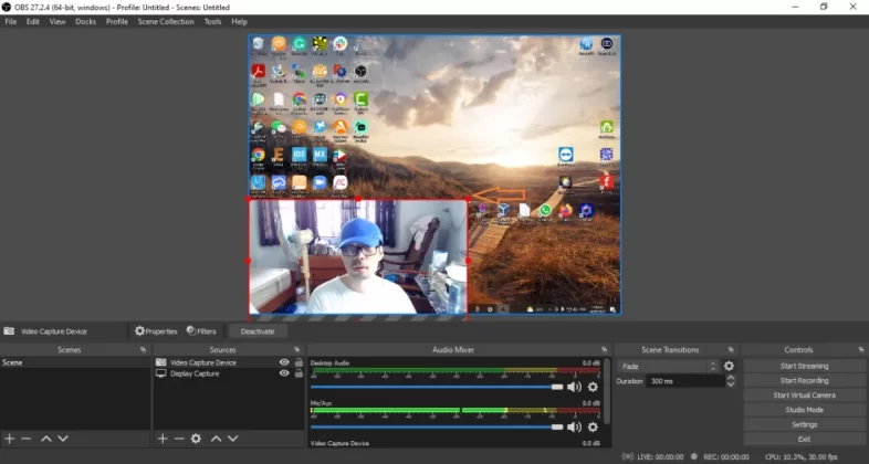 Resieze Video Capture Window - OBS Studio