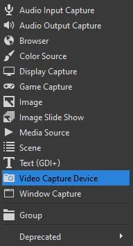Add Video Capture Device on OBS Studio