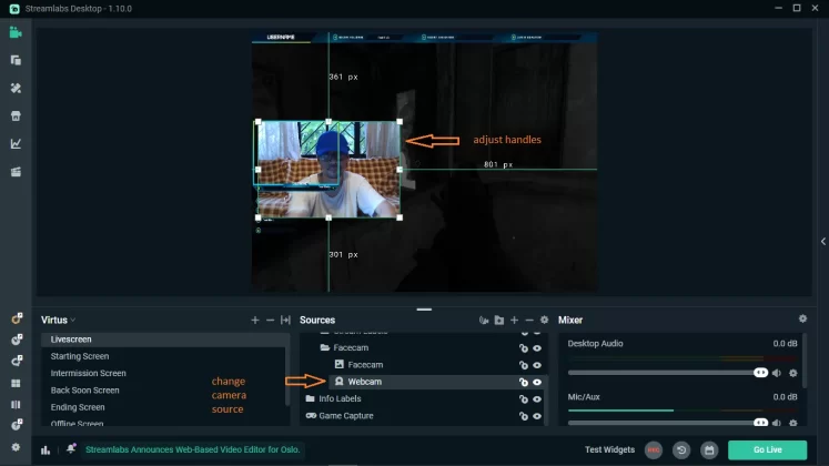 Adjust Handle on Streamlabs