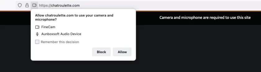 use FineCam as camera source
