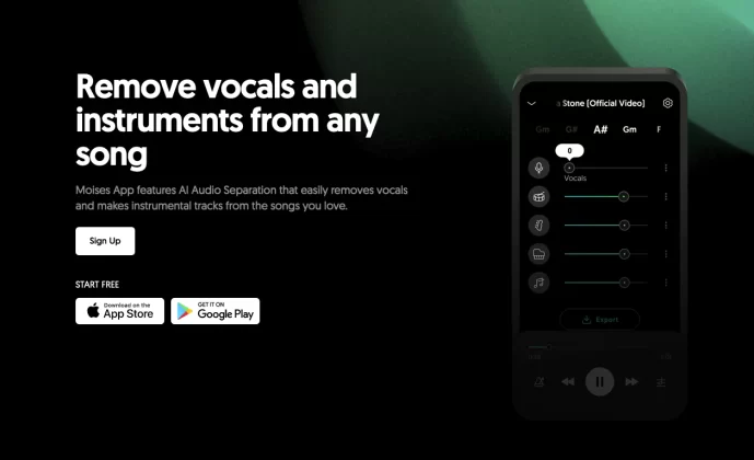 Moises.ai vocal remover