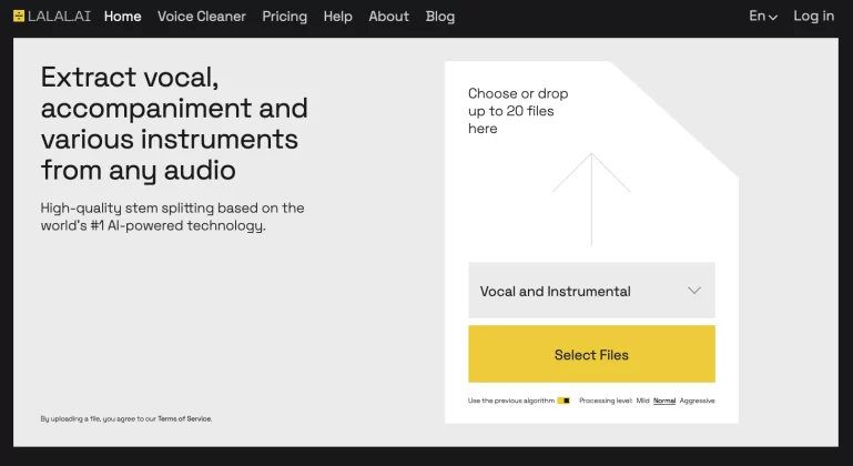 LALA.AI acapella generator