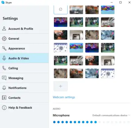 Access Webcam Settings on Windows – Skype