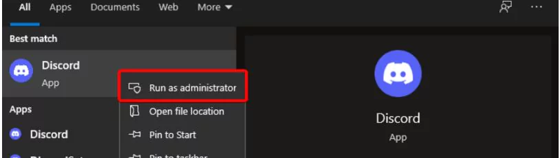 Run Discord as an administrator