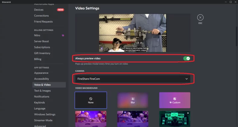 select Voice &Video