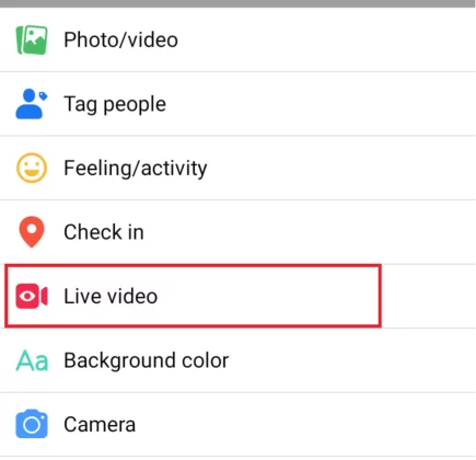 select live video on mobile