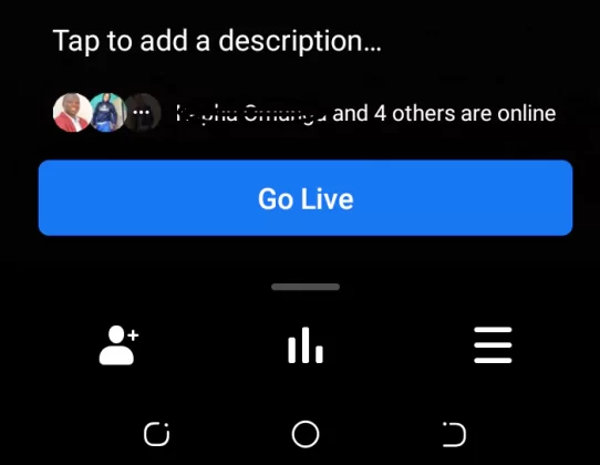 click the go live button