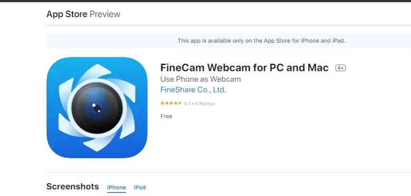 download and install FineCam for iOS
