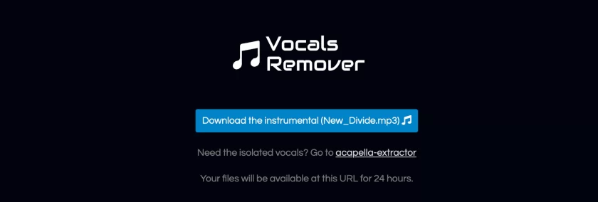 Remove Vocals from A Song Using remove-vocals.com