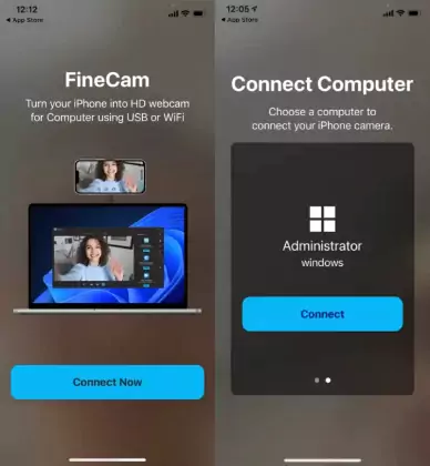 FineCam on iPhone