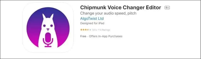 Chipmunk voice changer editor for iOS