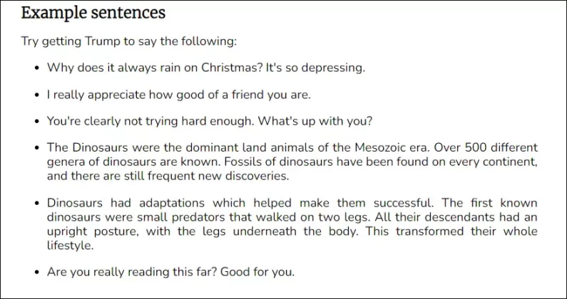 Example sentences