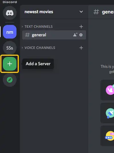 add a server in Discord