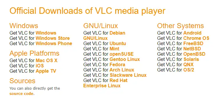 download VLC Media Player based on your system.